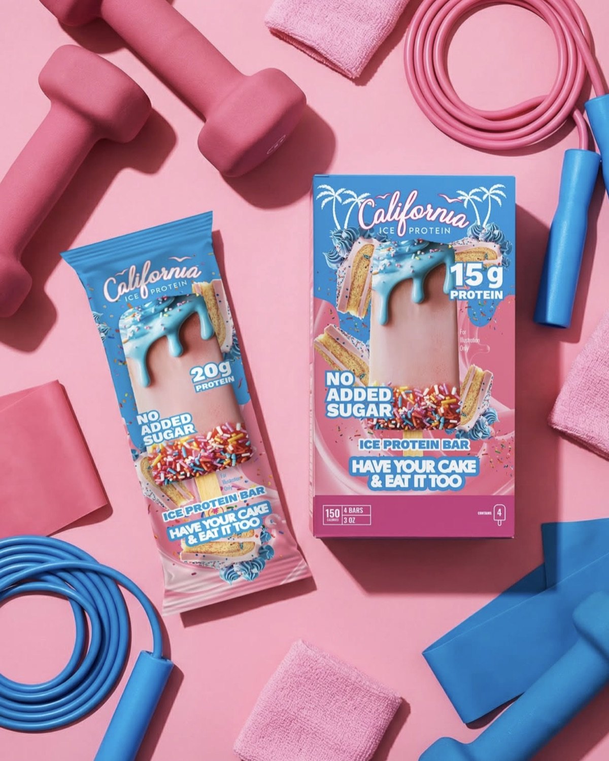 California Protein ice bars — packaging system